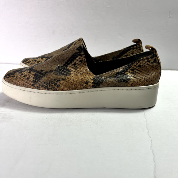 Vince Sneakers Womens 7.5M EUR 37.5 Saxon 2 Snakeskin Leather Platform Slip On - Picture 3 of 12